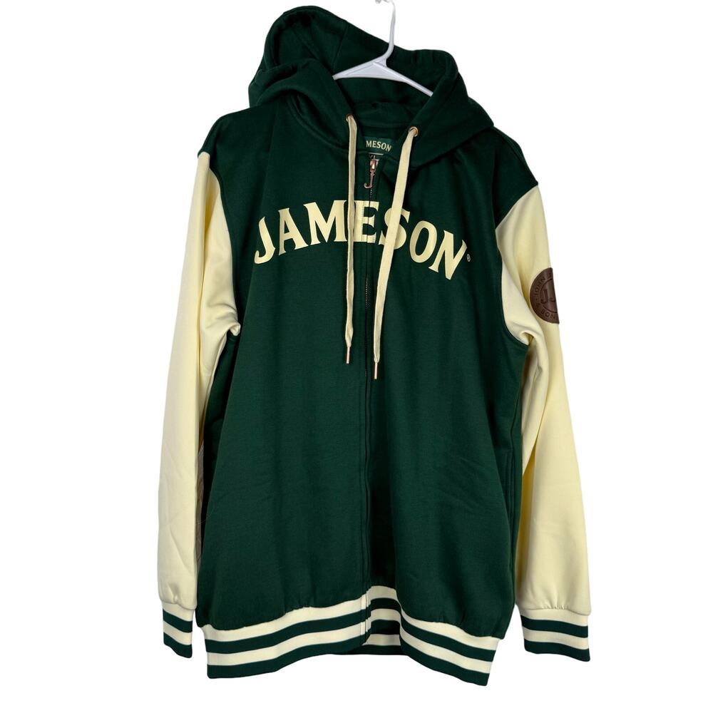 Jameson Men's Green and Cream Hooded Jacket